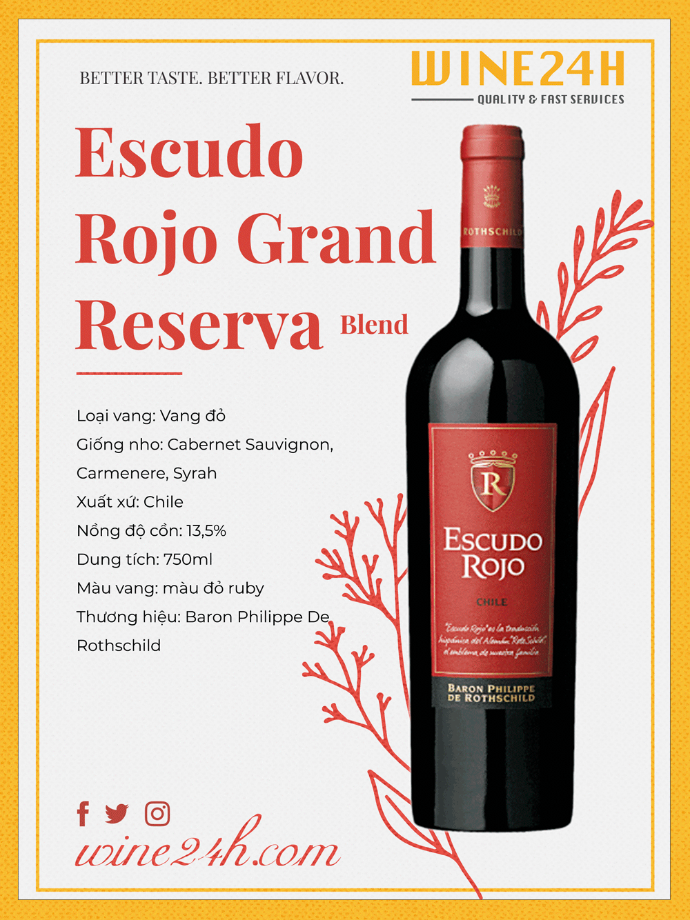 Rượu Vang Escudo Rojo Grand Reserva Blend
