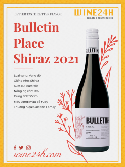 Rượu vang Úc Bulletin Place Shiraz Phiên bản Mới Nhất 2022